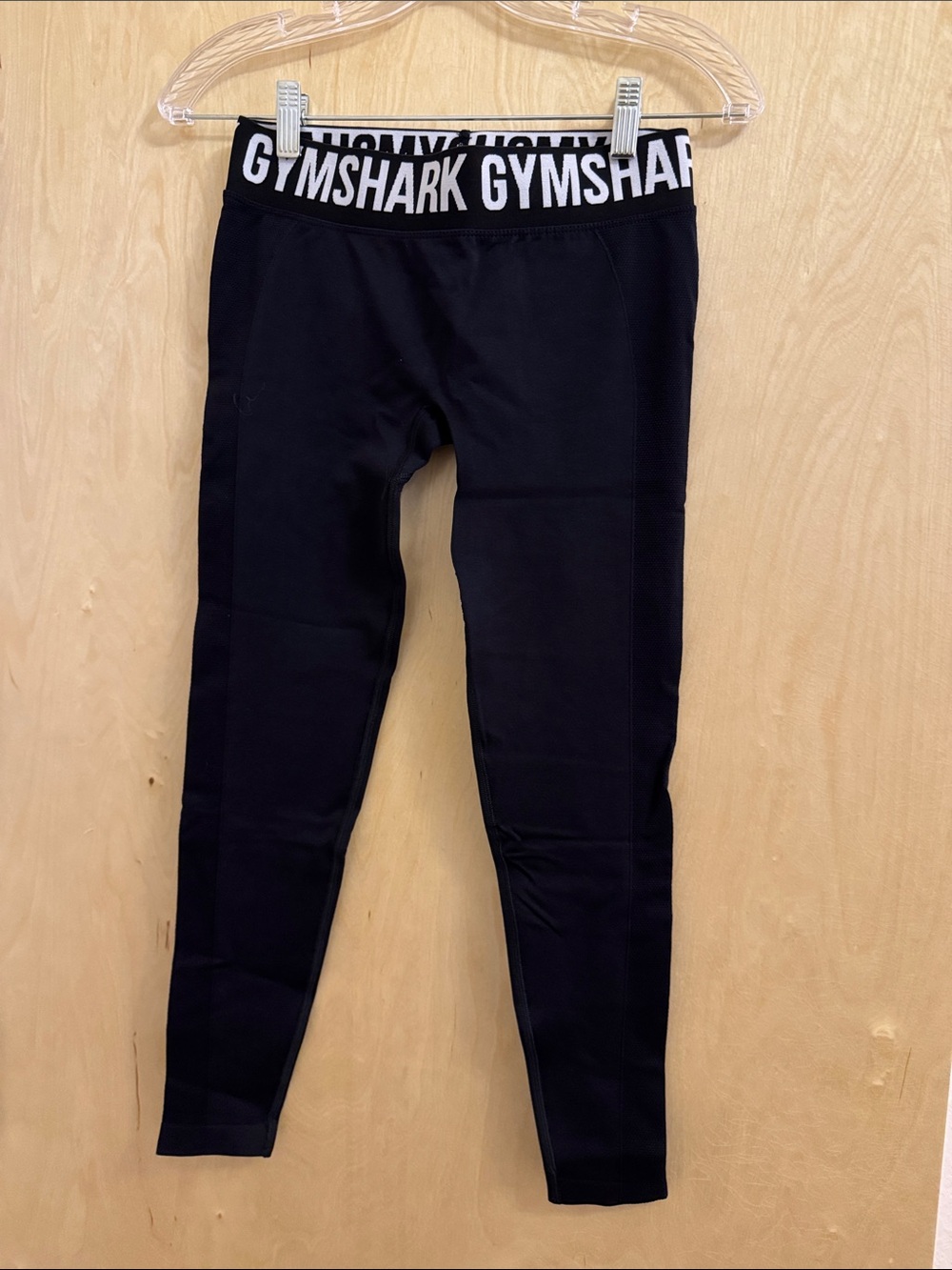 Gymshark Black Leggings with Logo Waistband